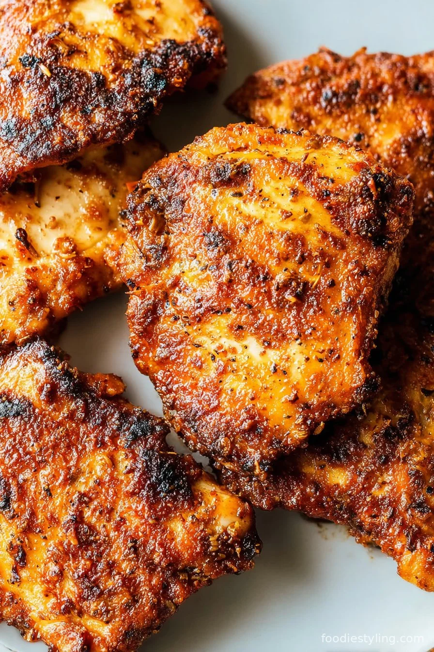 Air Fryer Chicken Thighs cooking process