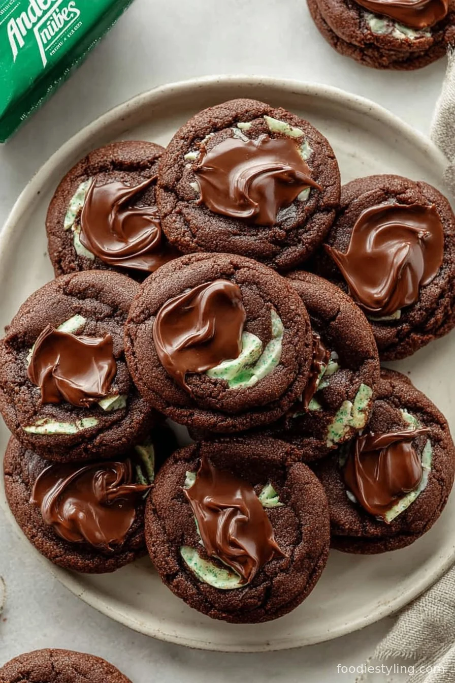 Andes Mint Chocolate Cookies cooking process