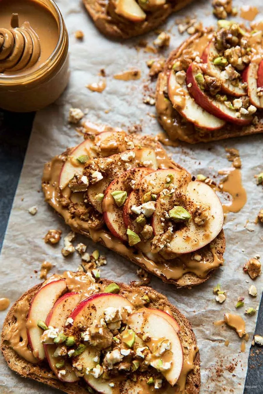Apple Cinnamon Peanut Butter Breakfast Toast cooking process