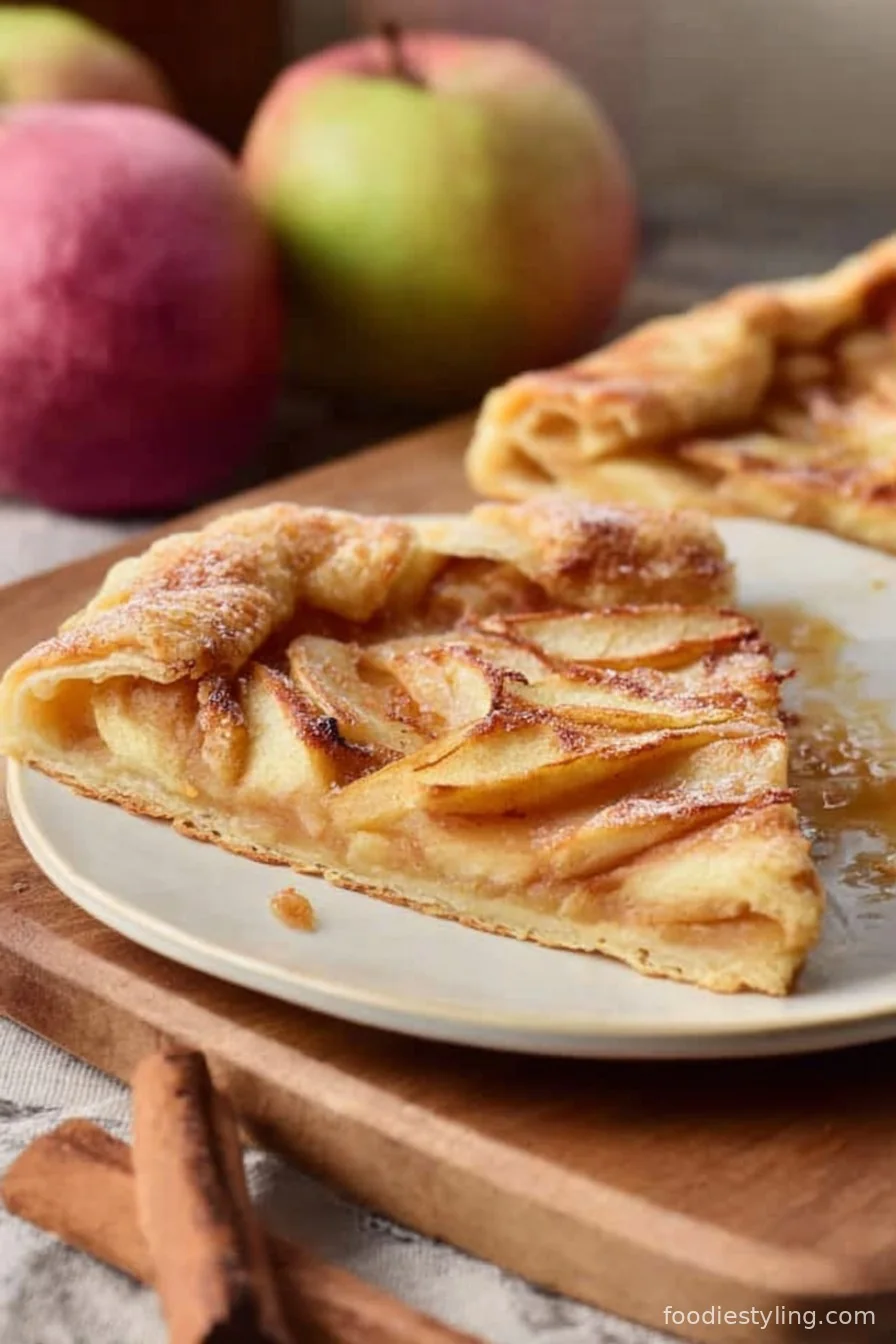 Apple Galette with Puff Pastry cooking process