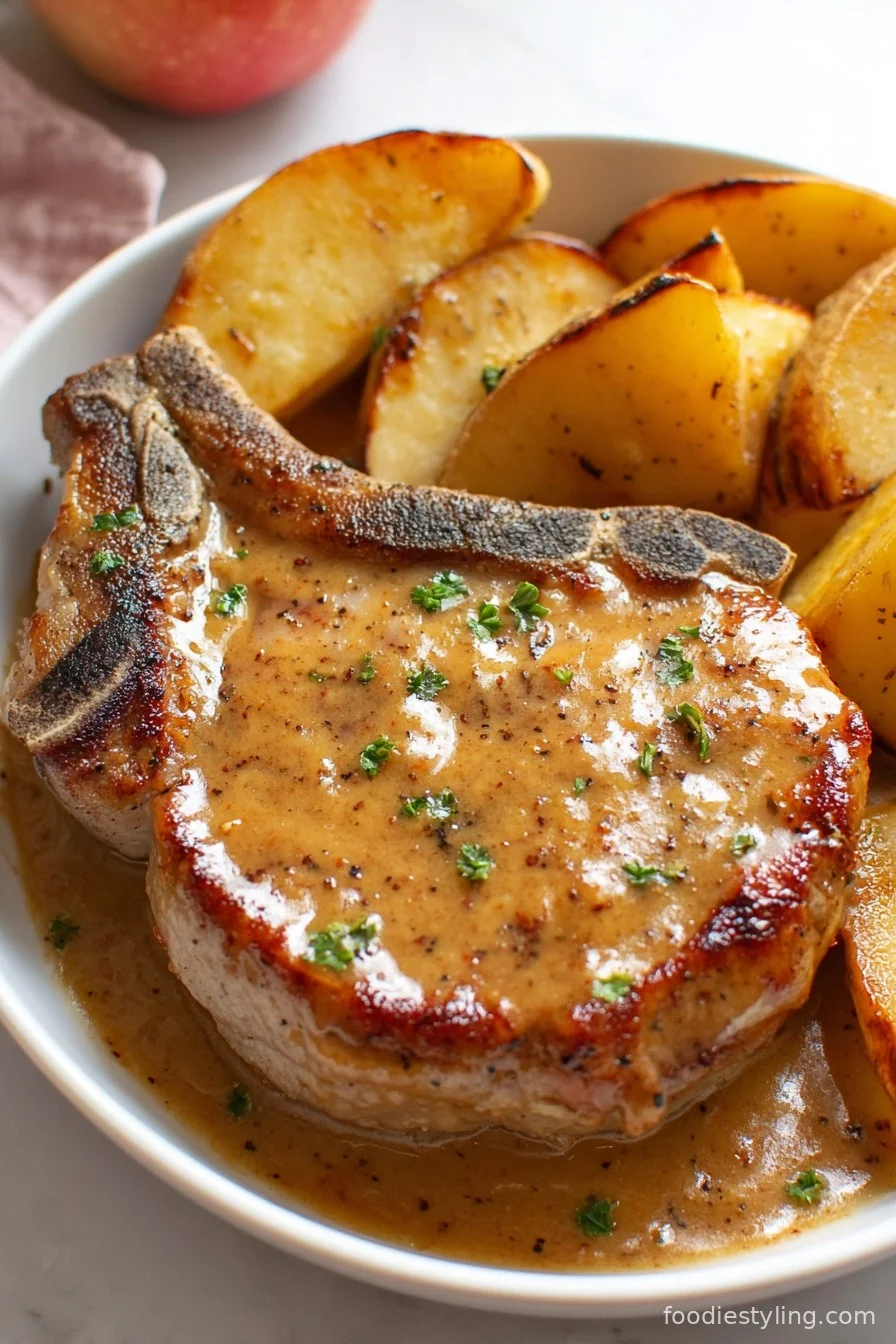 Apple Pork Chops cooking process