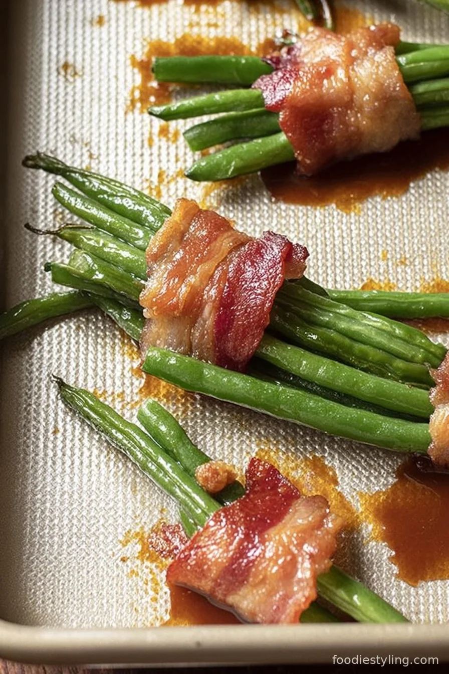 Bacon-Wrapped Green Beans cooking process