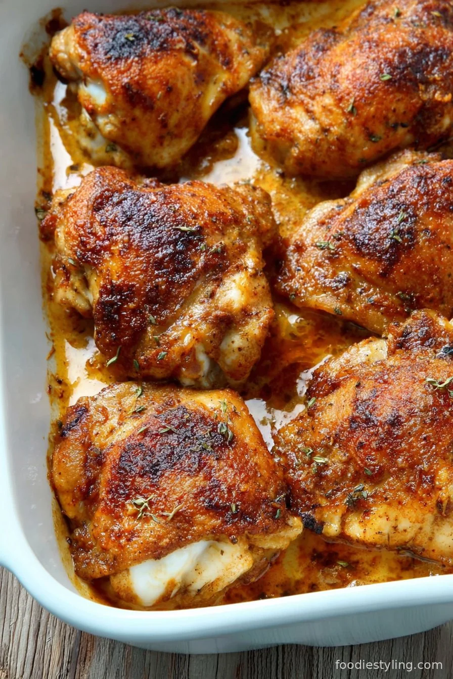 Baked Boneless Chicken Thighs cooking process
