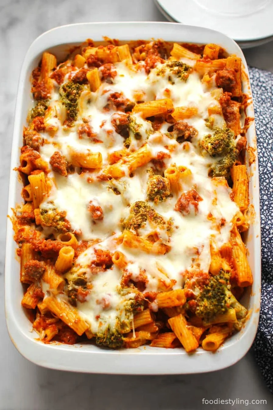 Baked Ziti with Sausage cooking process