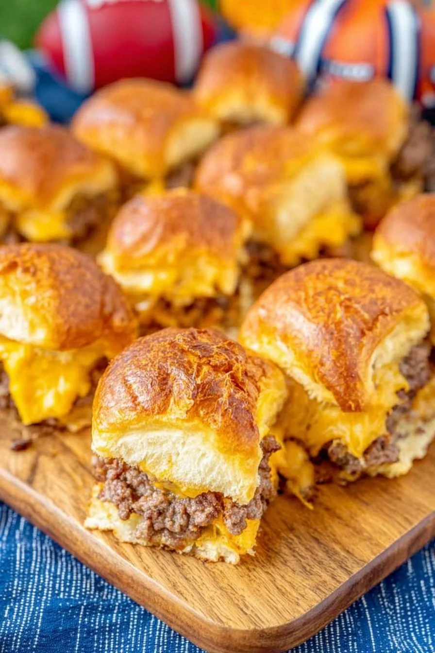 Beef & Cheddar Sliders cooking process