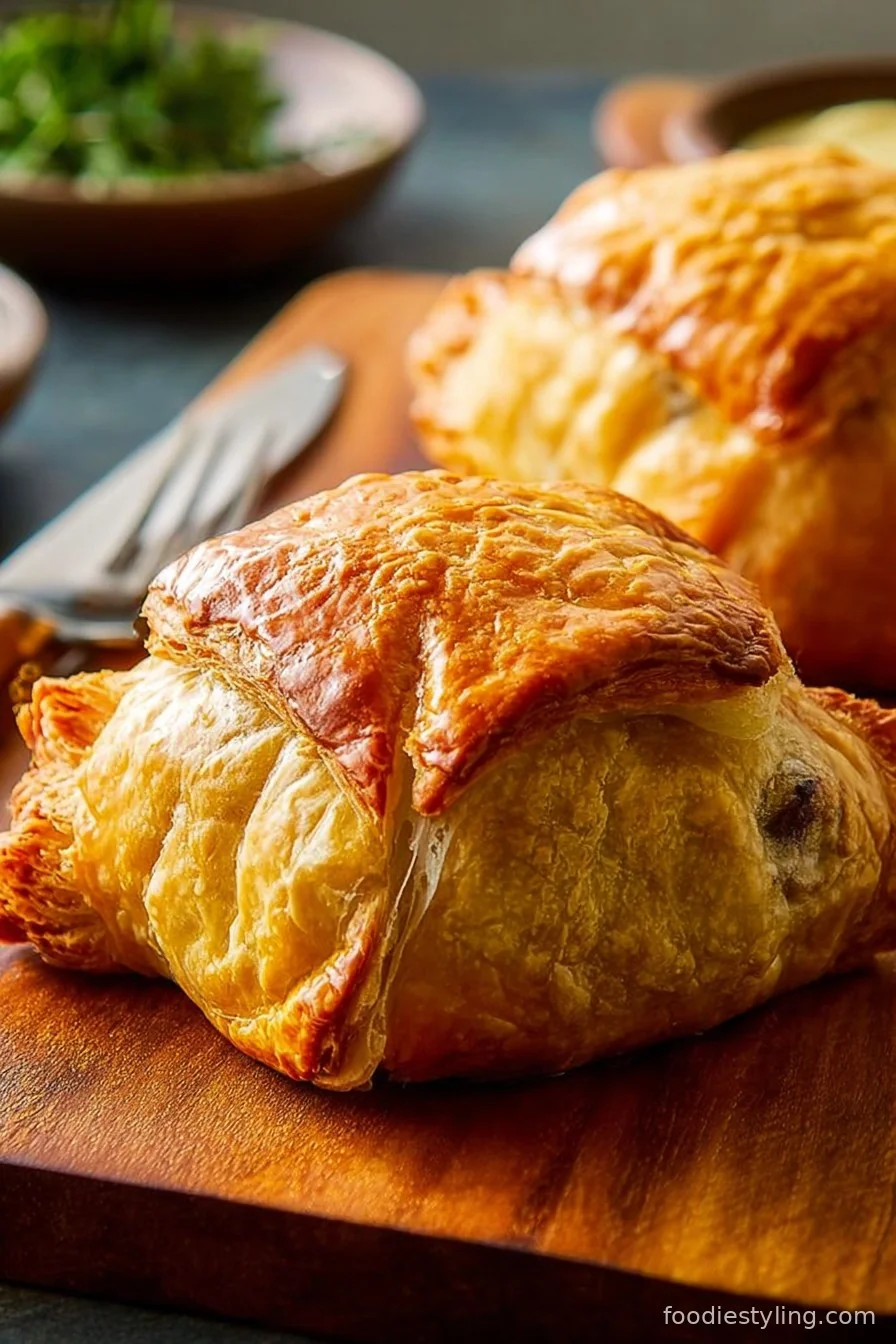 Beef Wellington cooking process