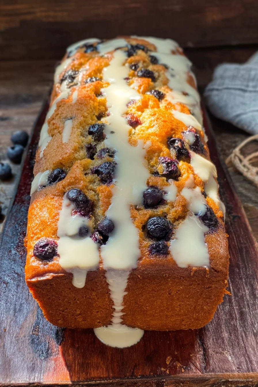 Blueberry Banana Bread cooking process