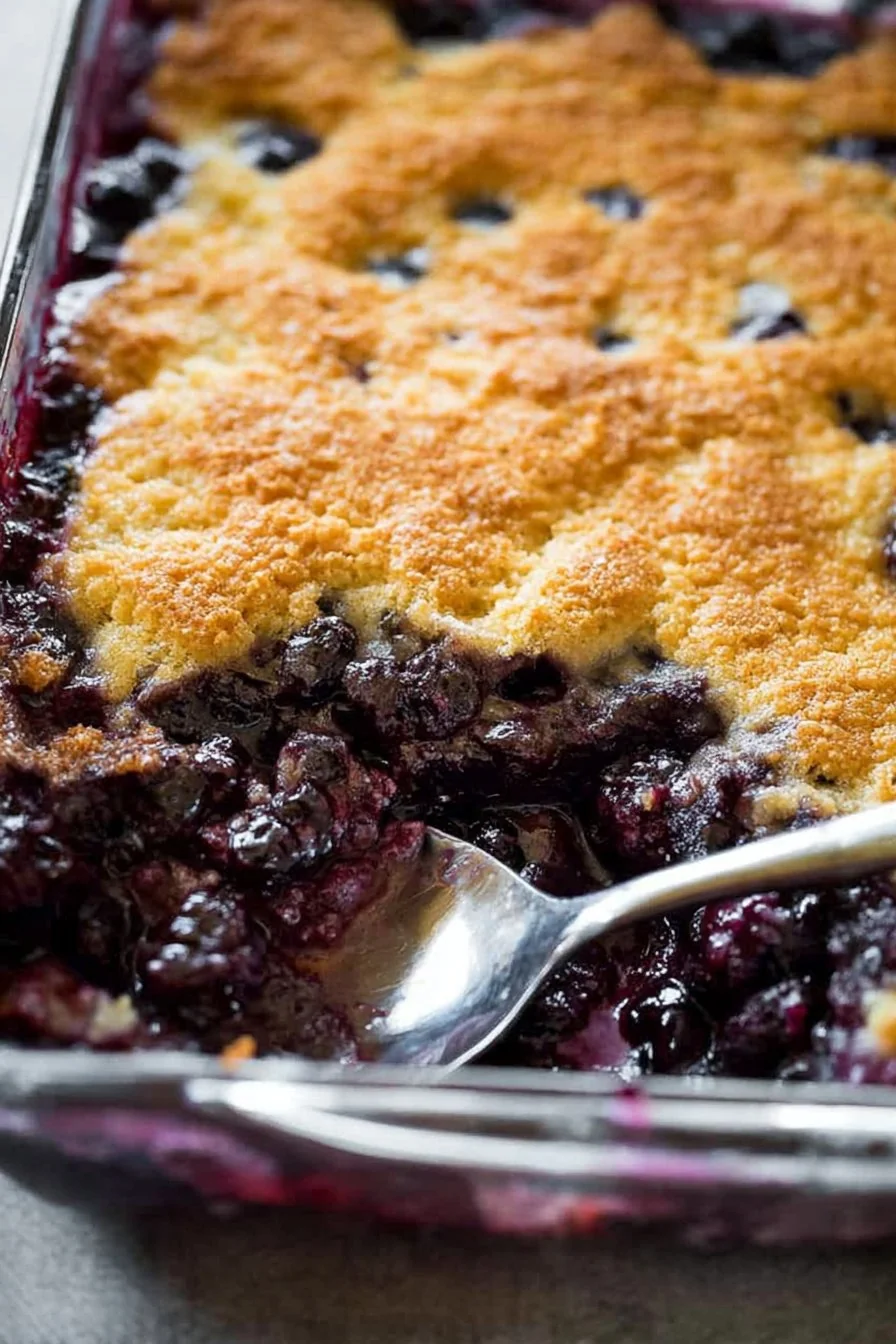 Blueberry Cobbler cooking process