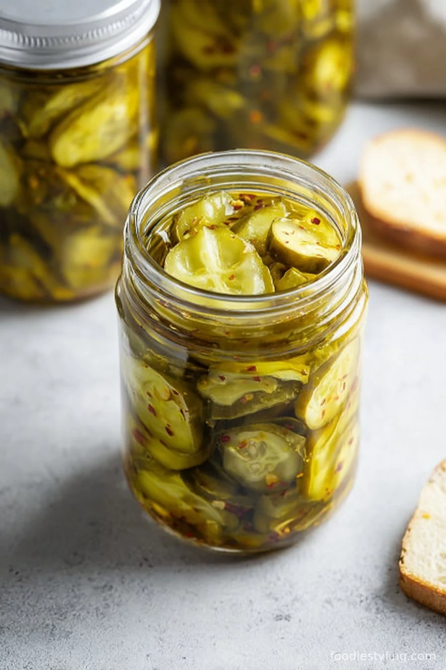 Bread and Butter Pickles cooking process