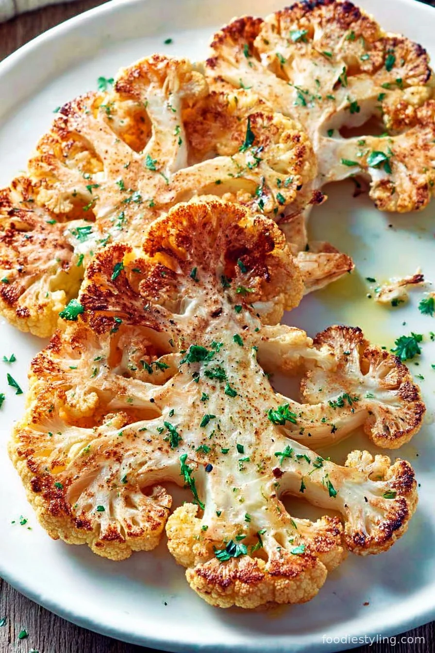 Cauliflower Steak cooking process