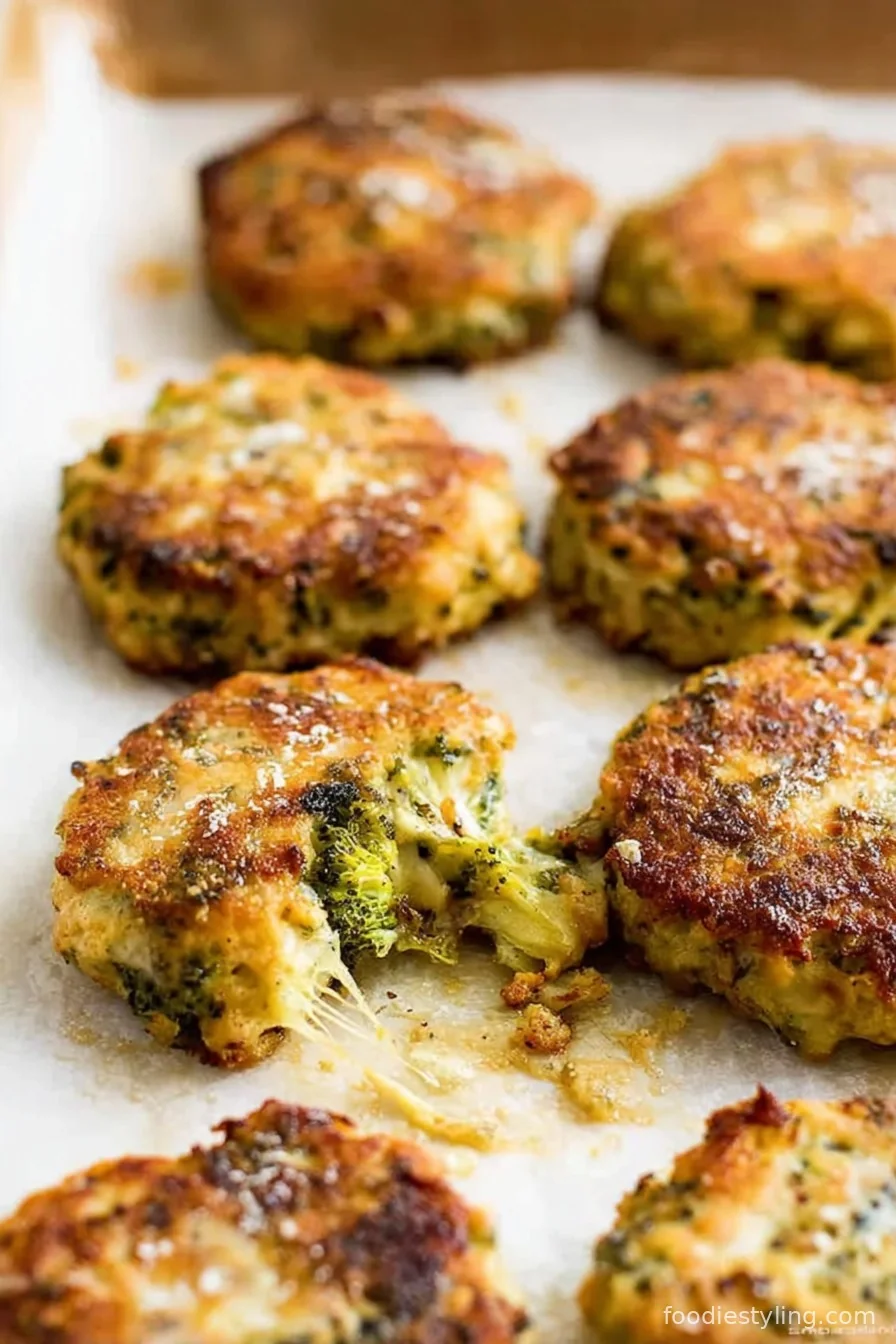 Cheesy Chicken Patties with Broccoli cooking process