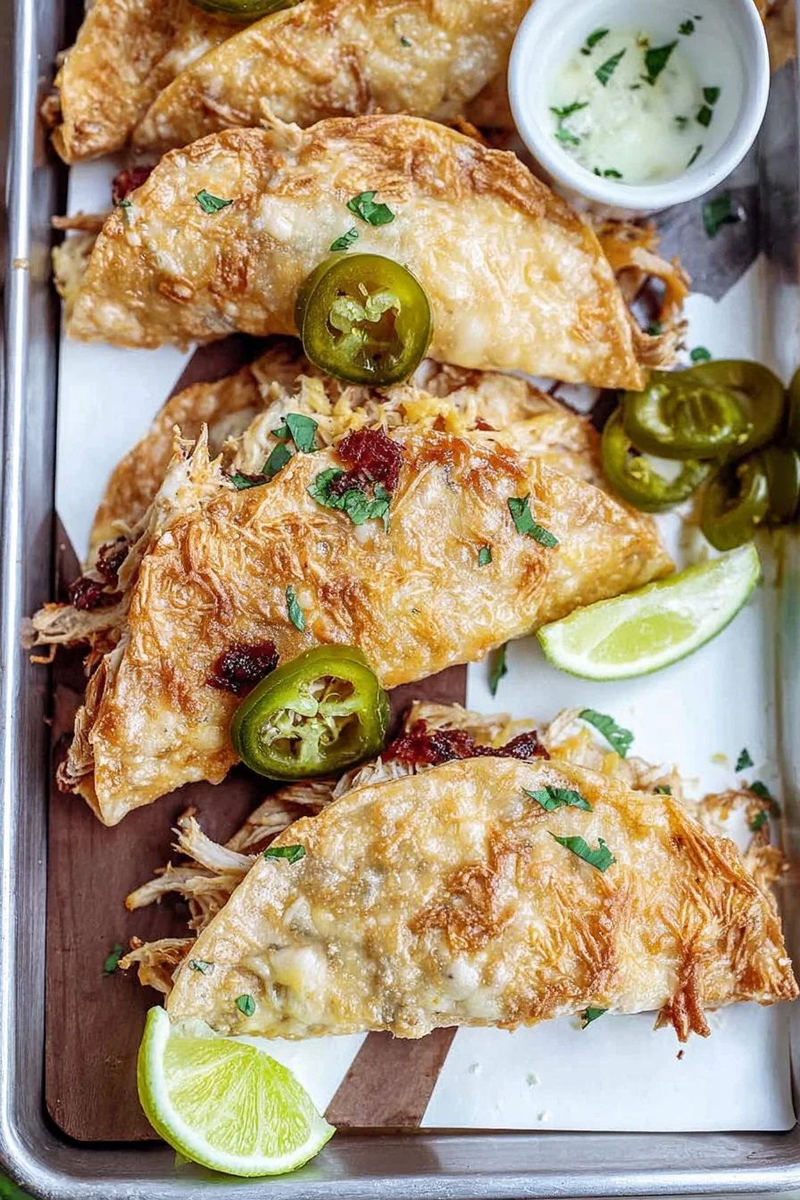 Cheesy Crispy Rotisserie Chicken Tacos cooking process