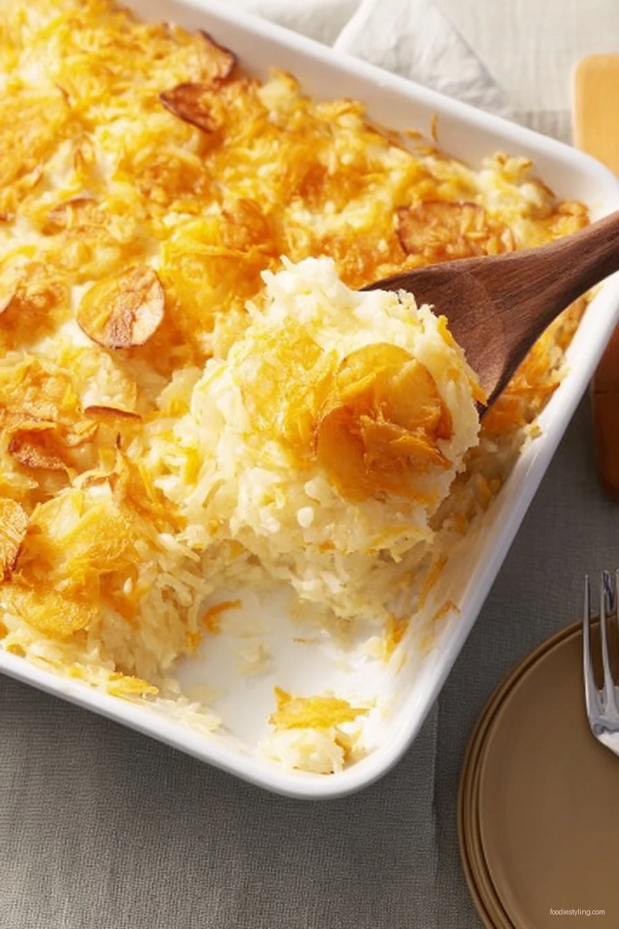 Cheesy Hashbrown Casserole cooking process