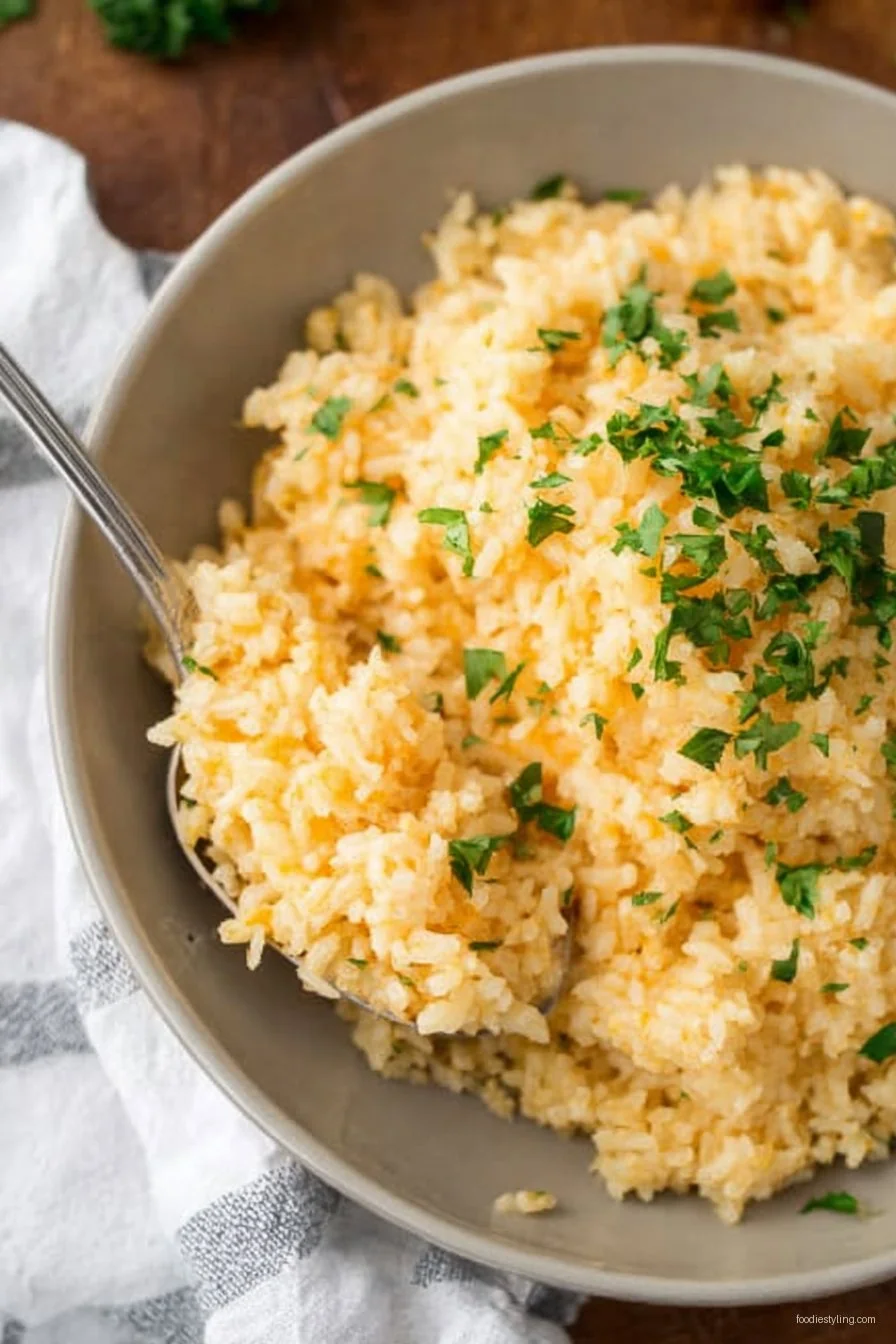 Cheesy Rice Recipe cooking process