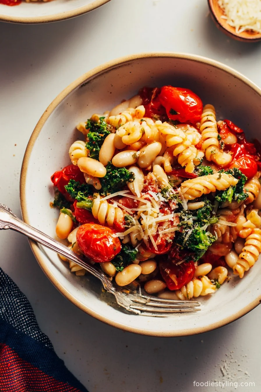 Cherry Tomato Pasta with White Beans