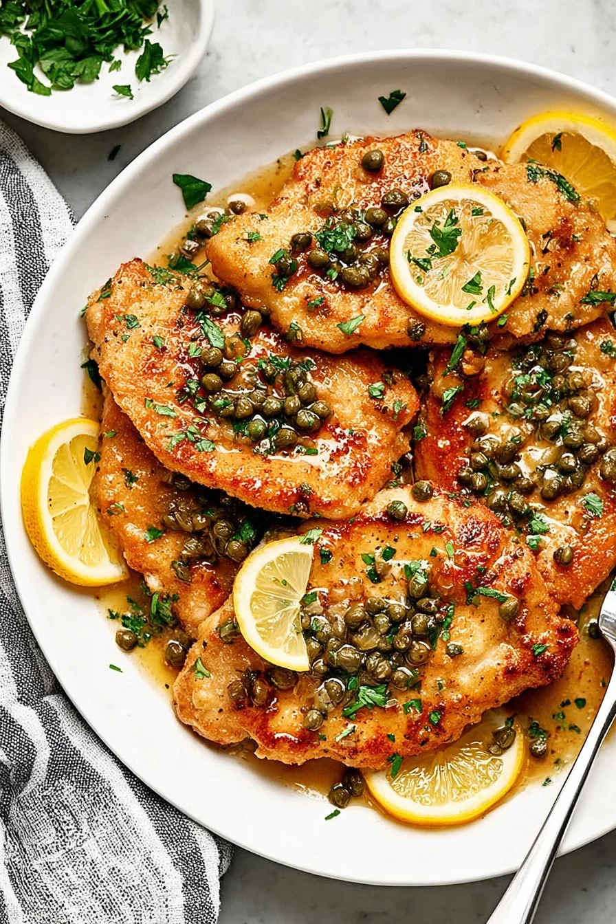 Chicken Piccata cooking process