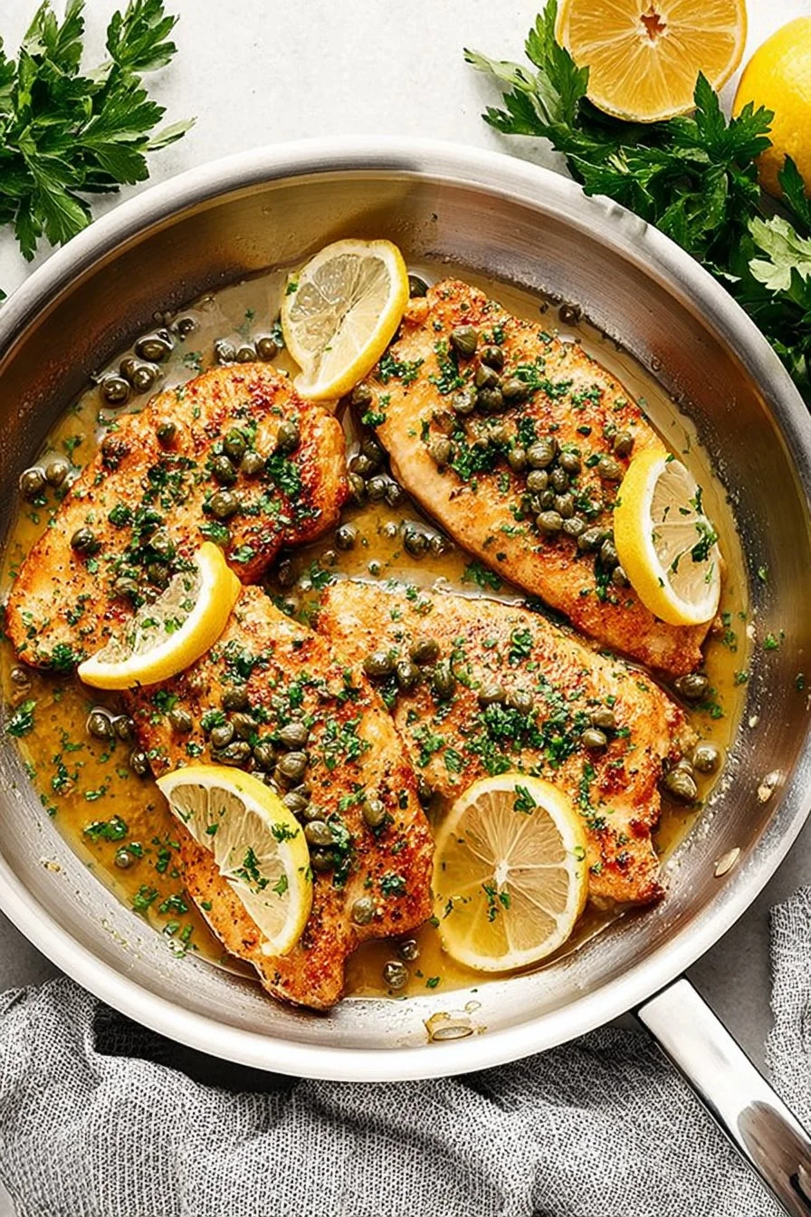 Chicken Piccata cooking process