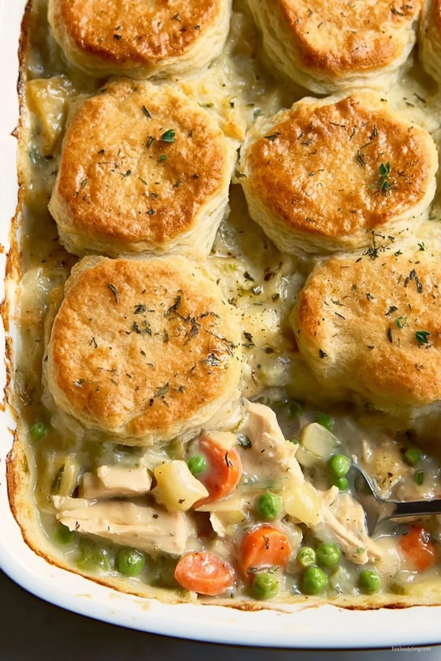 Chicken Pot Pie Casserole cooking process