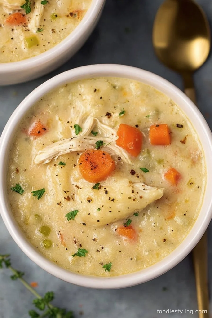 Chicken Pot Pie Soup cooking process