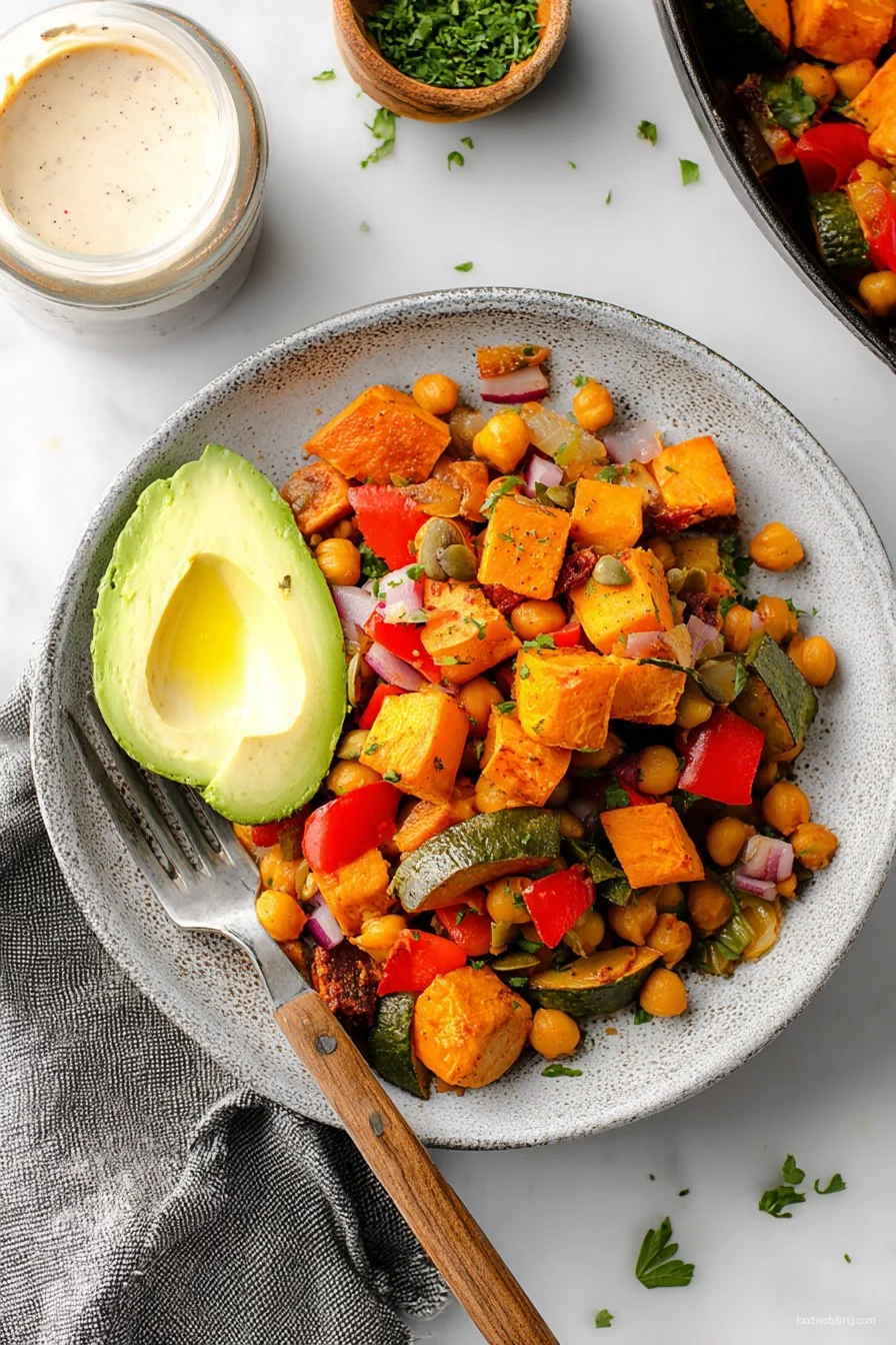Chickpea & Sweet Potato Breakfast Hash cooking process