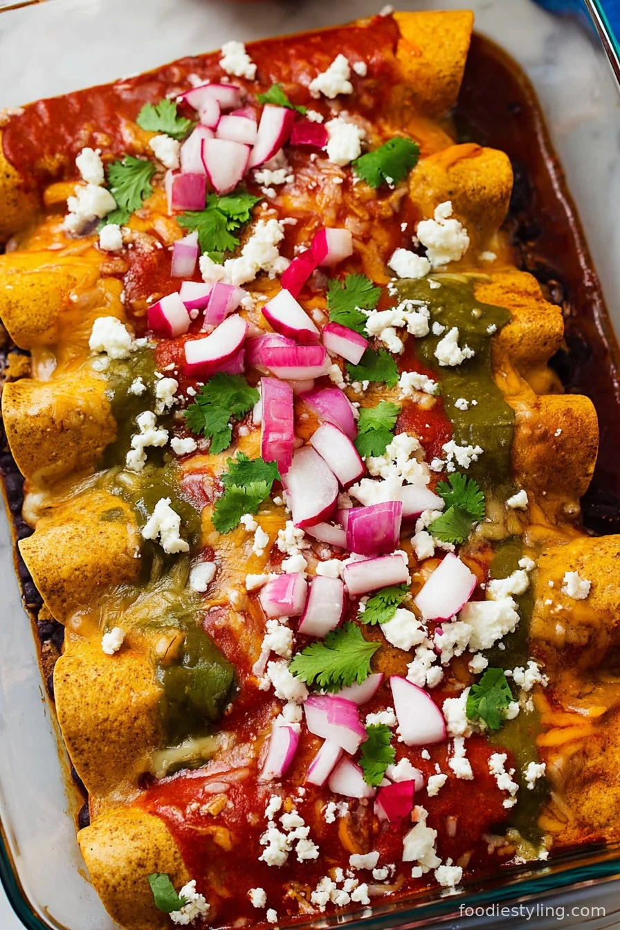 Christmas Enchiladas cooking process