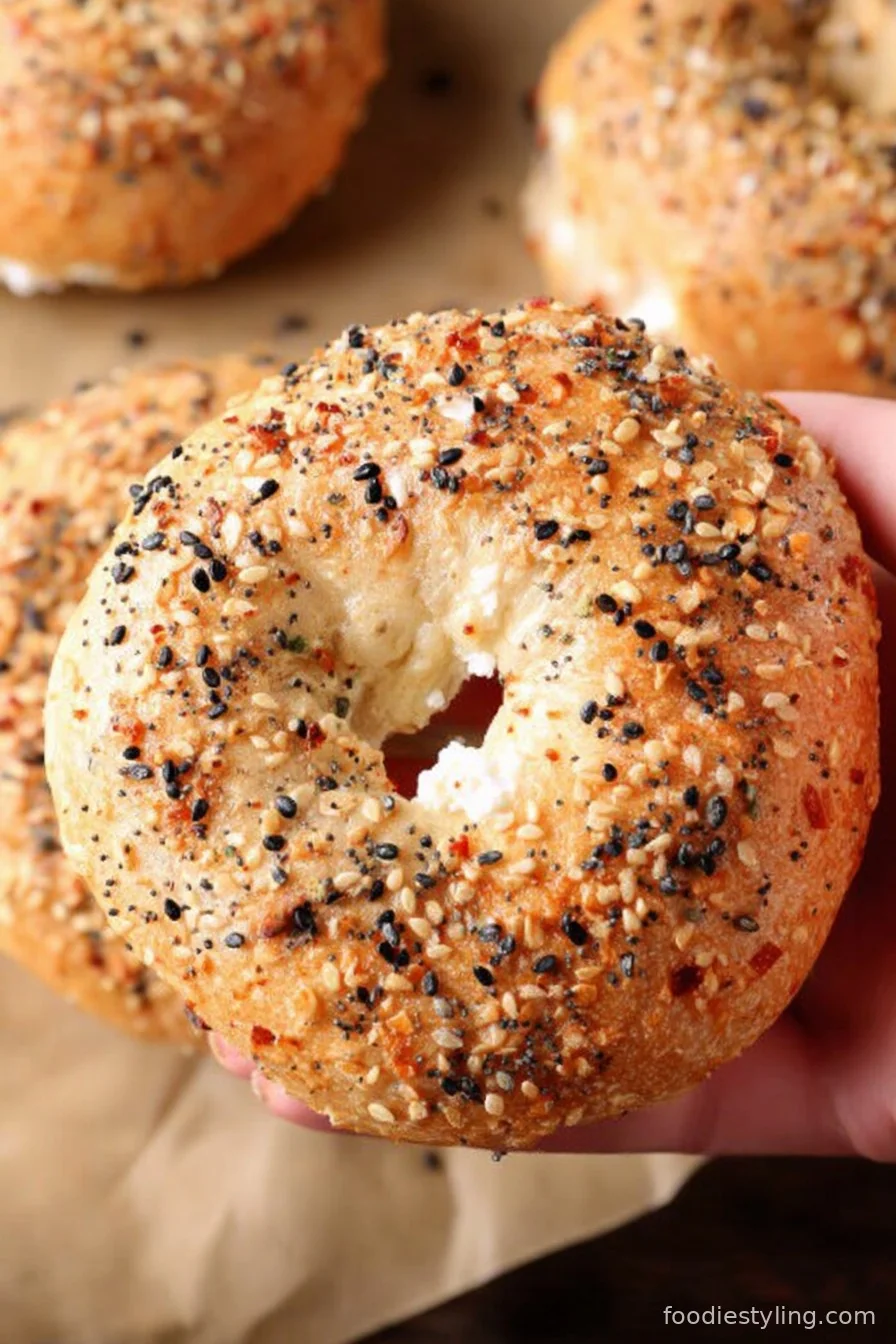 Cottage Cheese Bagel cooking process