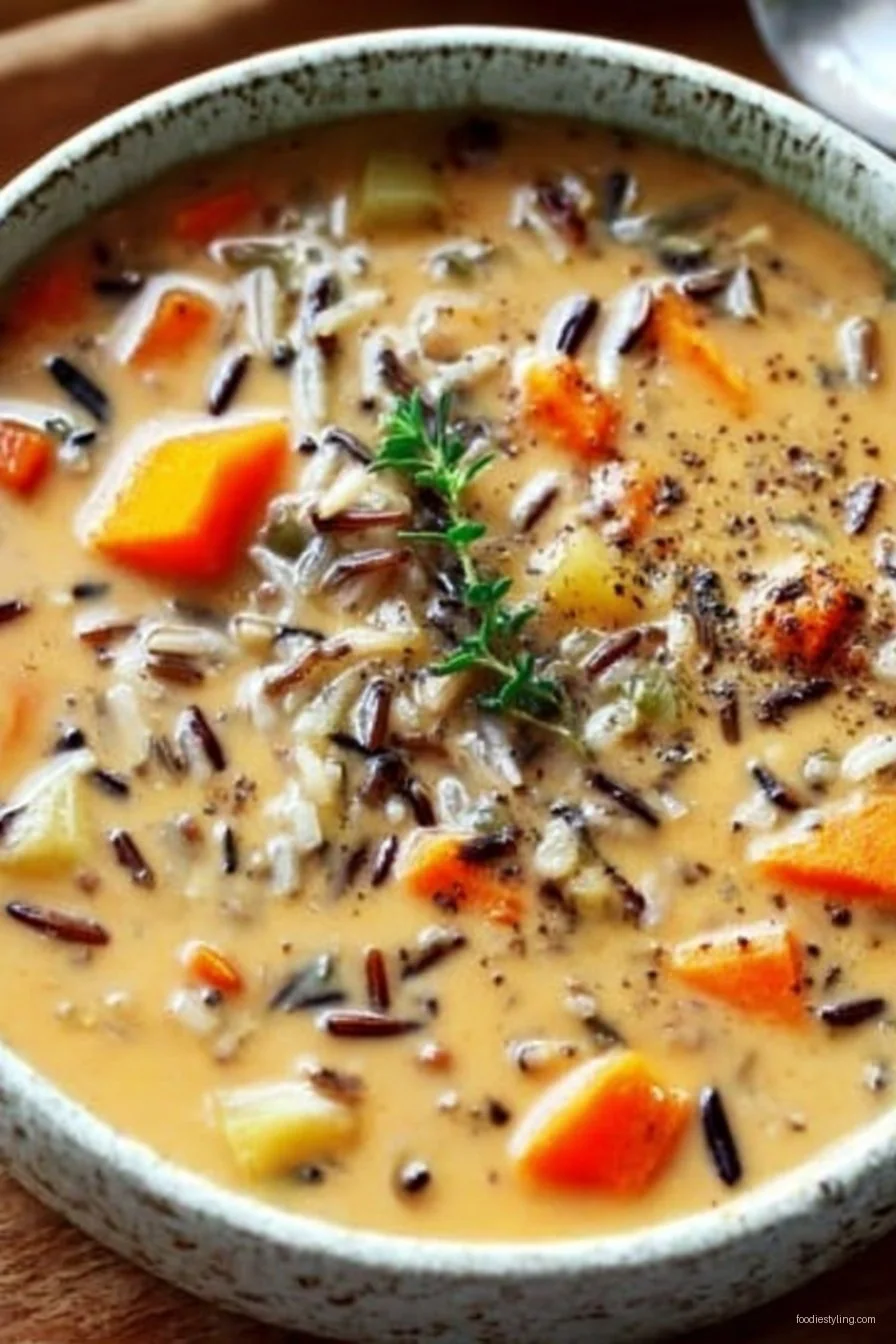Cozy Autumn Wild Rice Soup Recipe cooking process