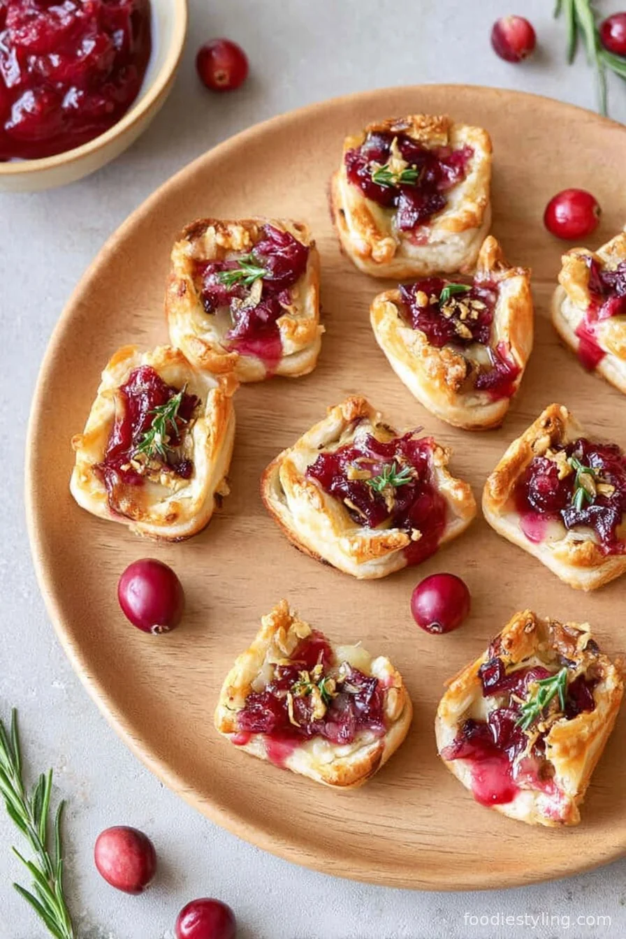 Cranberry Brie Bites cooking process
