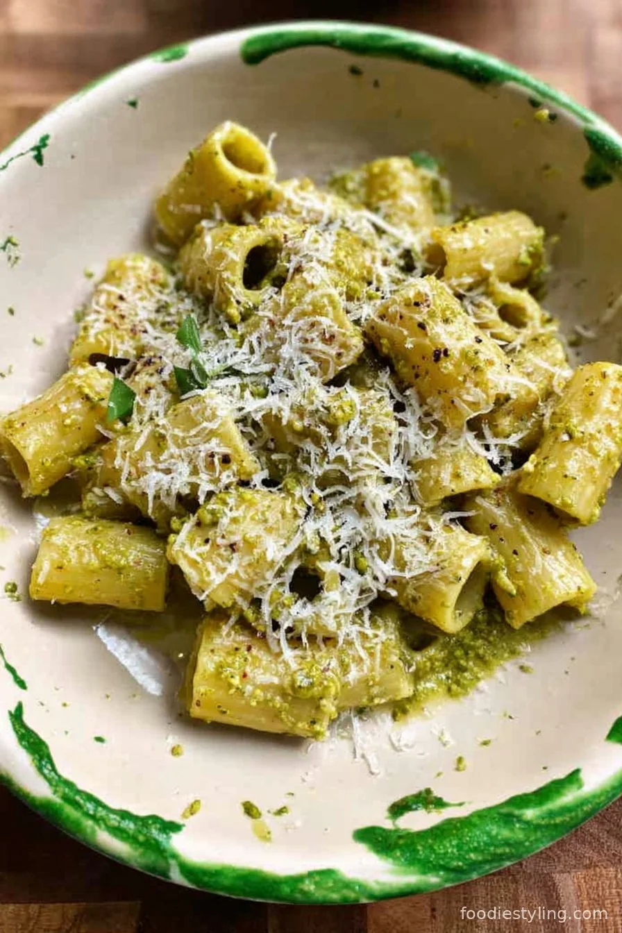 Creamy 5 Ingredient Pistachio Pesto Pasta cooking process