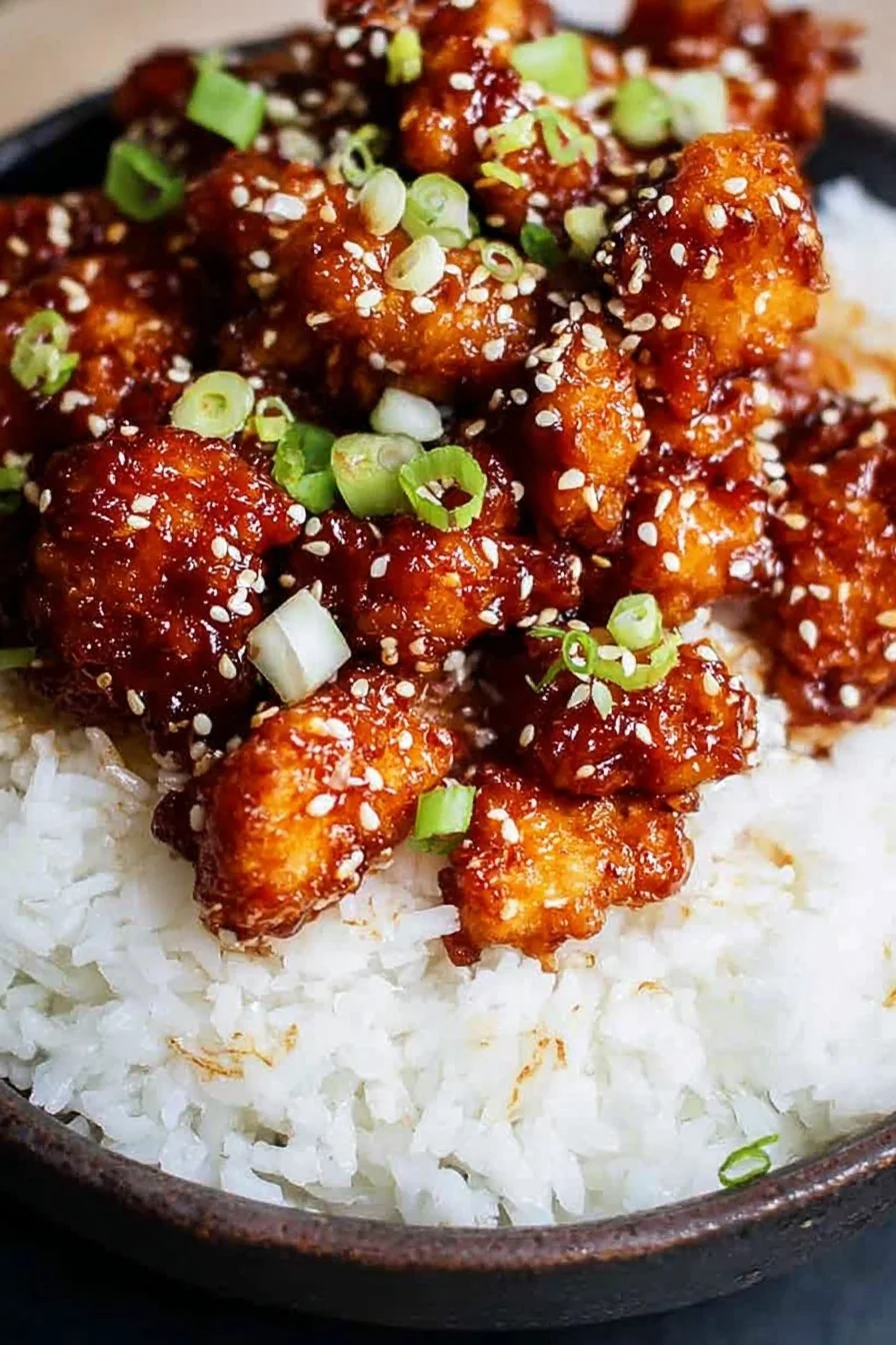 Crispy Sesame Chicken with a Sticky Asian Sauce cooking process
