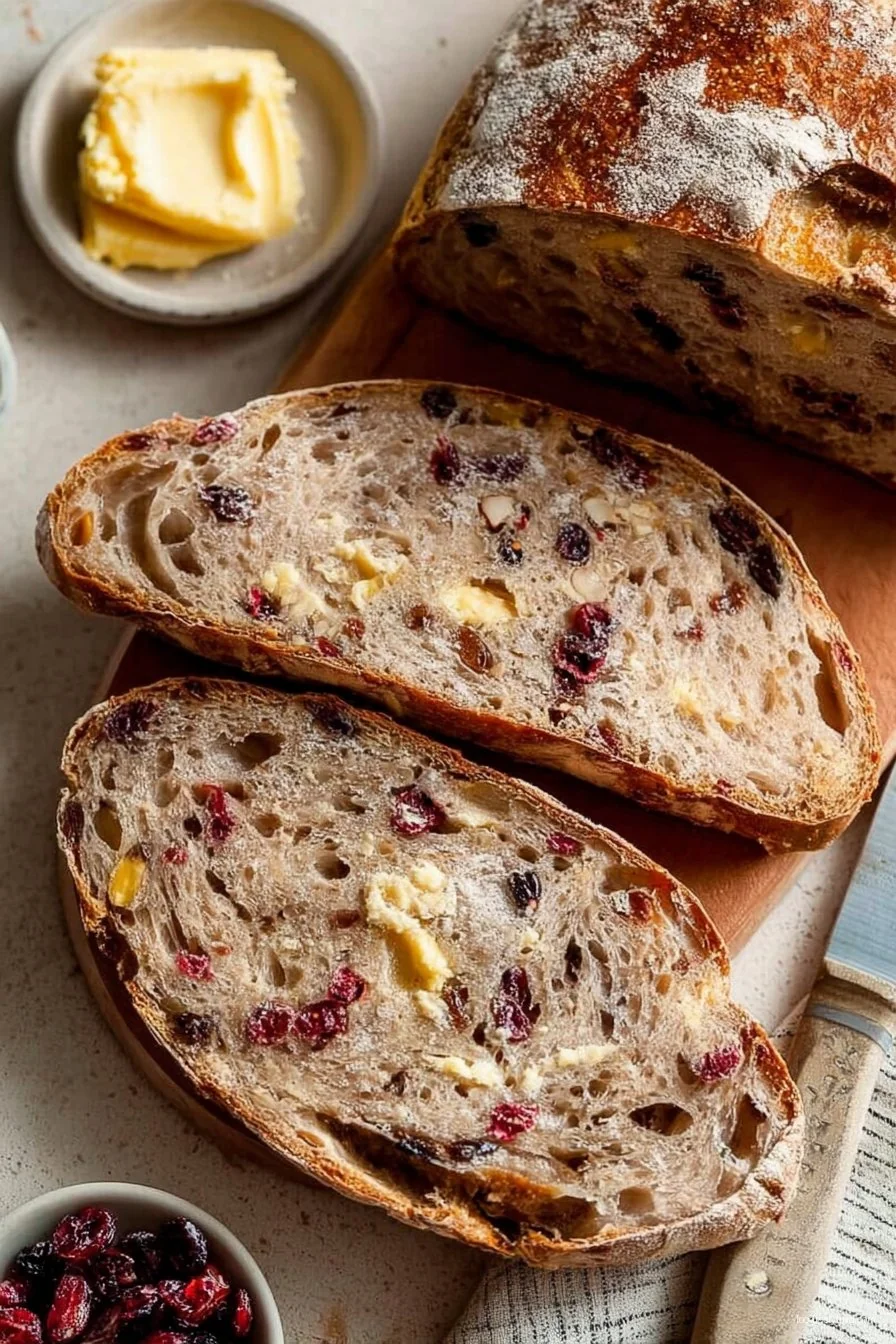 Crusty Cranberry Nut No-Knead Bread cooking process