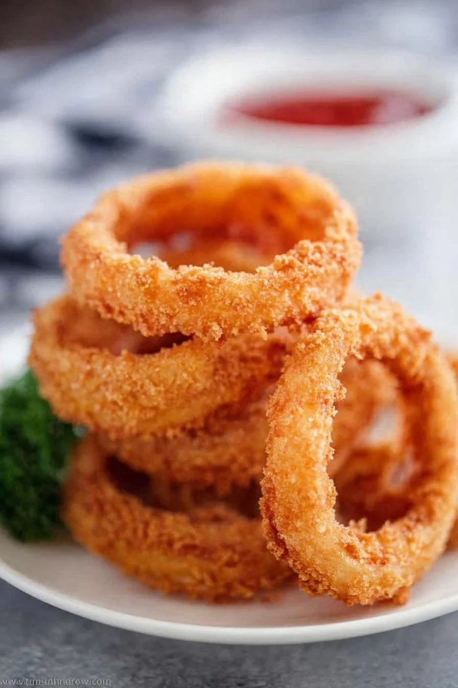 Deep Fried Onion Rings cooking process