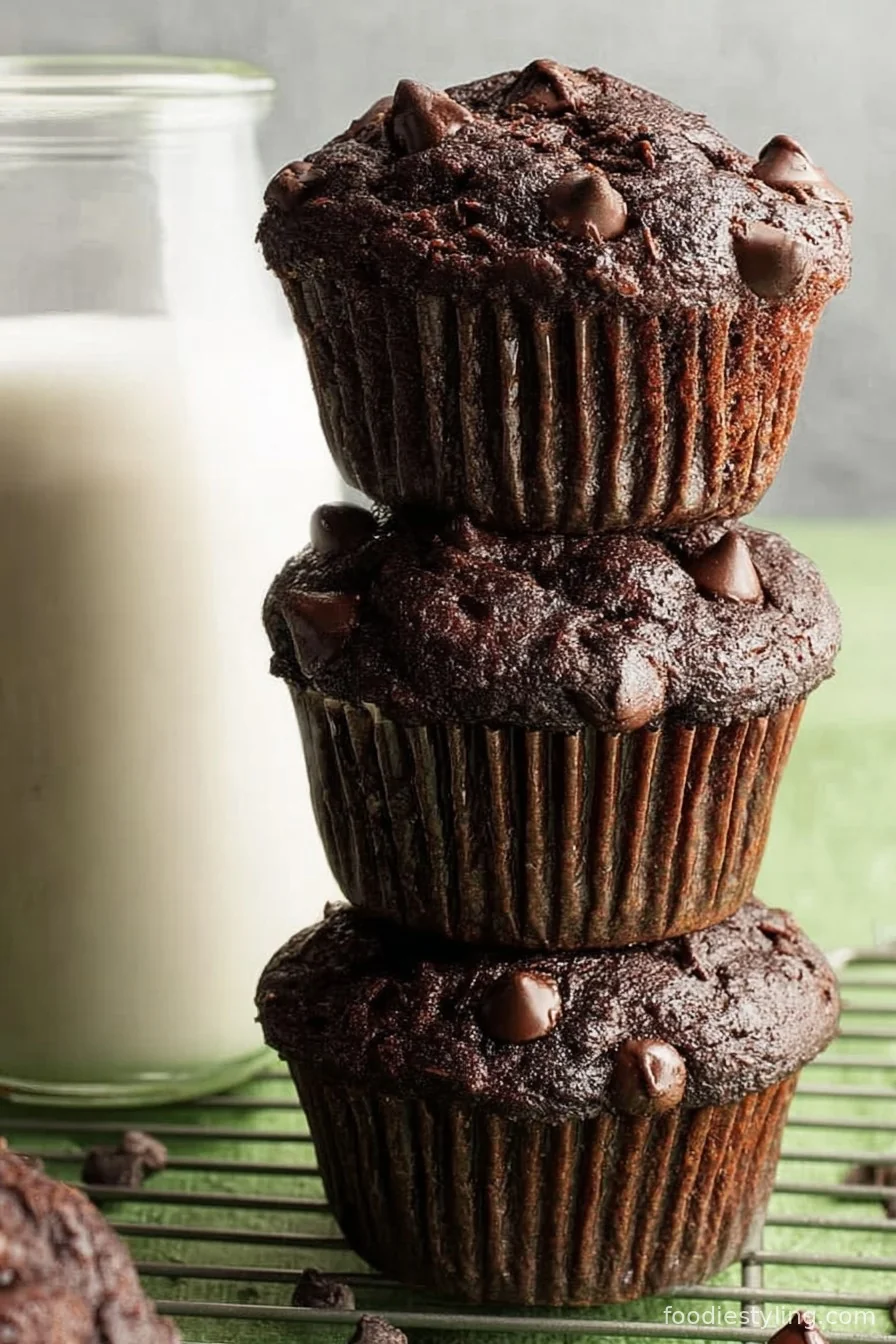 Double Chocolate Veggie Muffins cooking process