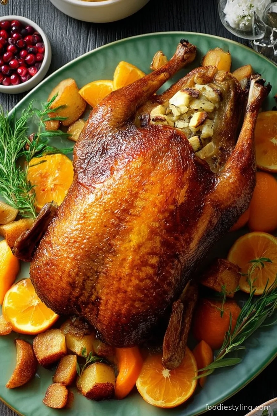 Duck with Orange Hazelnut Stuffing cooking process