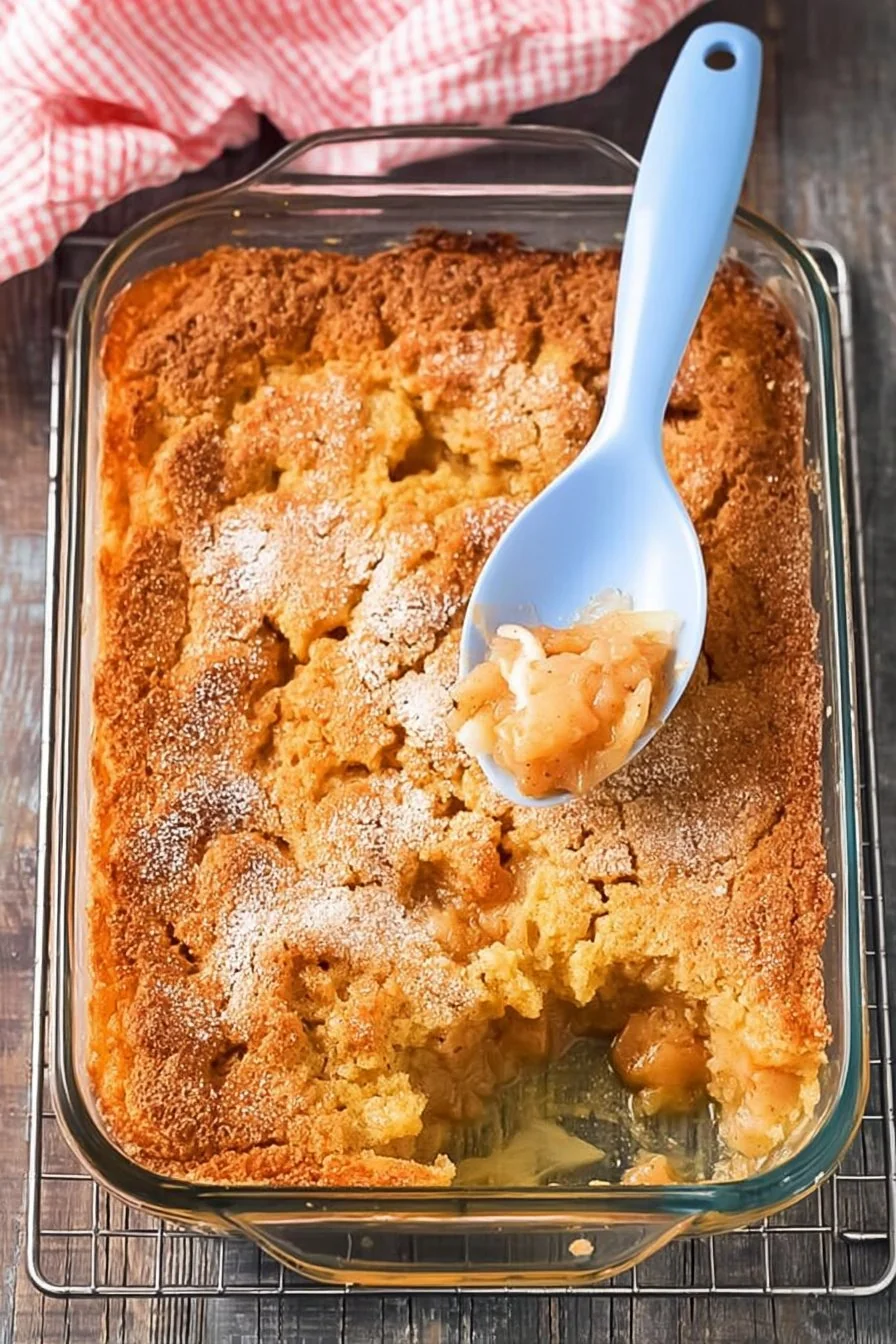 Easy Apple Dump Cake cooking process