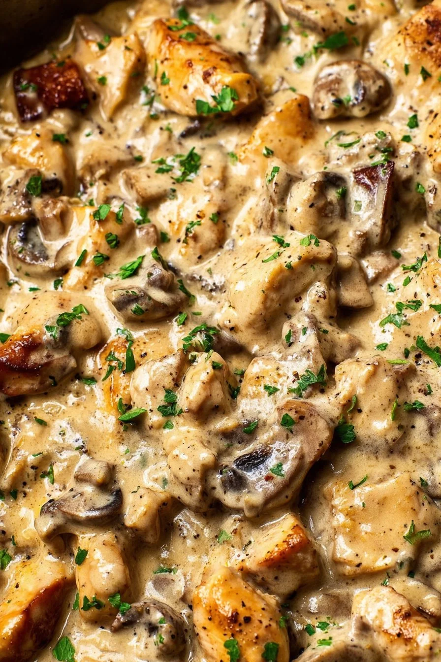 Easy Chicken Stroganoff cooking process