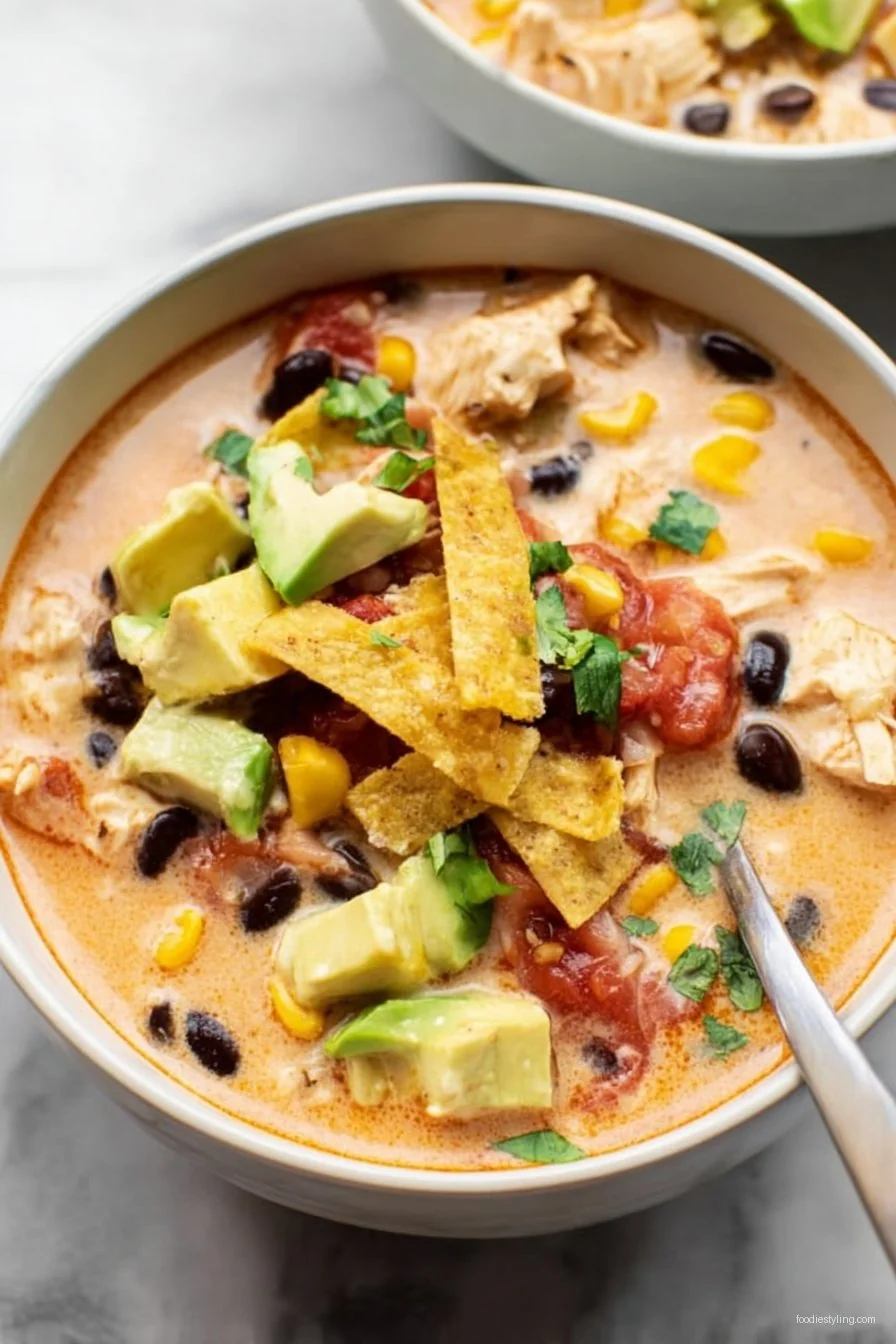 Easy Chicken Taco Soup cooking process