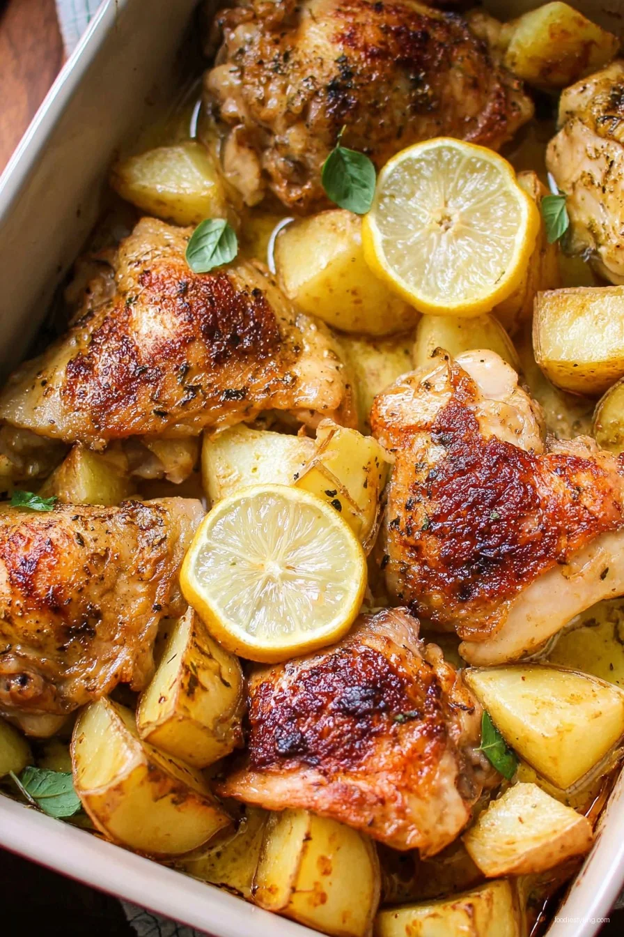 Easy Greek Lemon Chicken and Potatoes cooking process