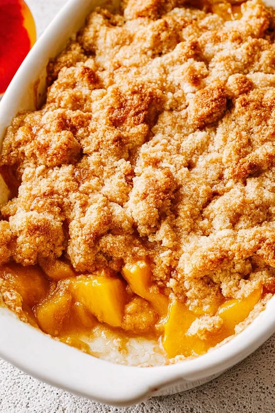 Easy Peach Cobbler cooking process