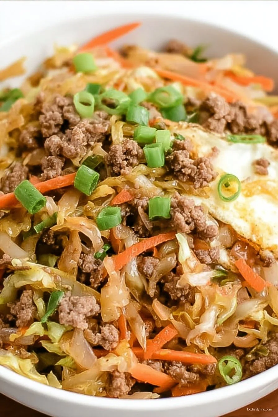 Egg Roll in a Bowl cooking process