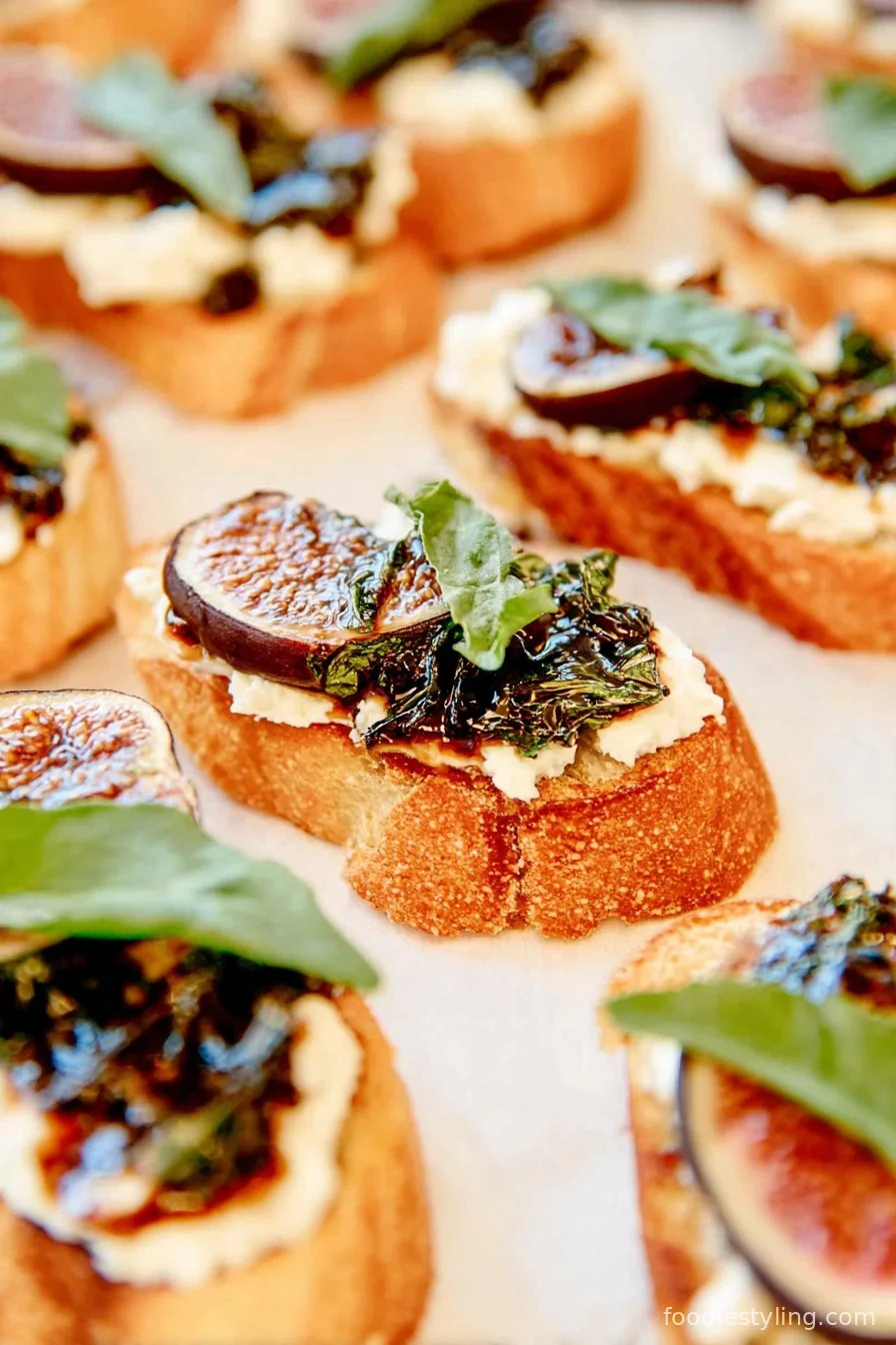 Fig & Goat Cheese Crostini cooking process