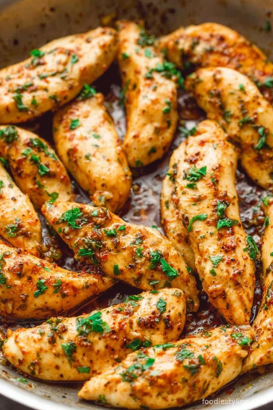 Garlic Butter Chicken Tenders cooking process