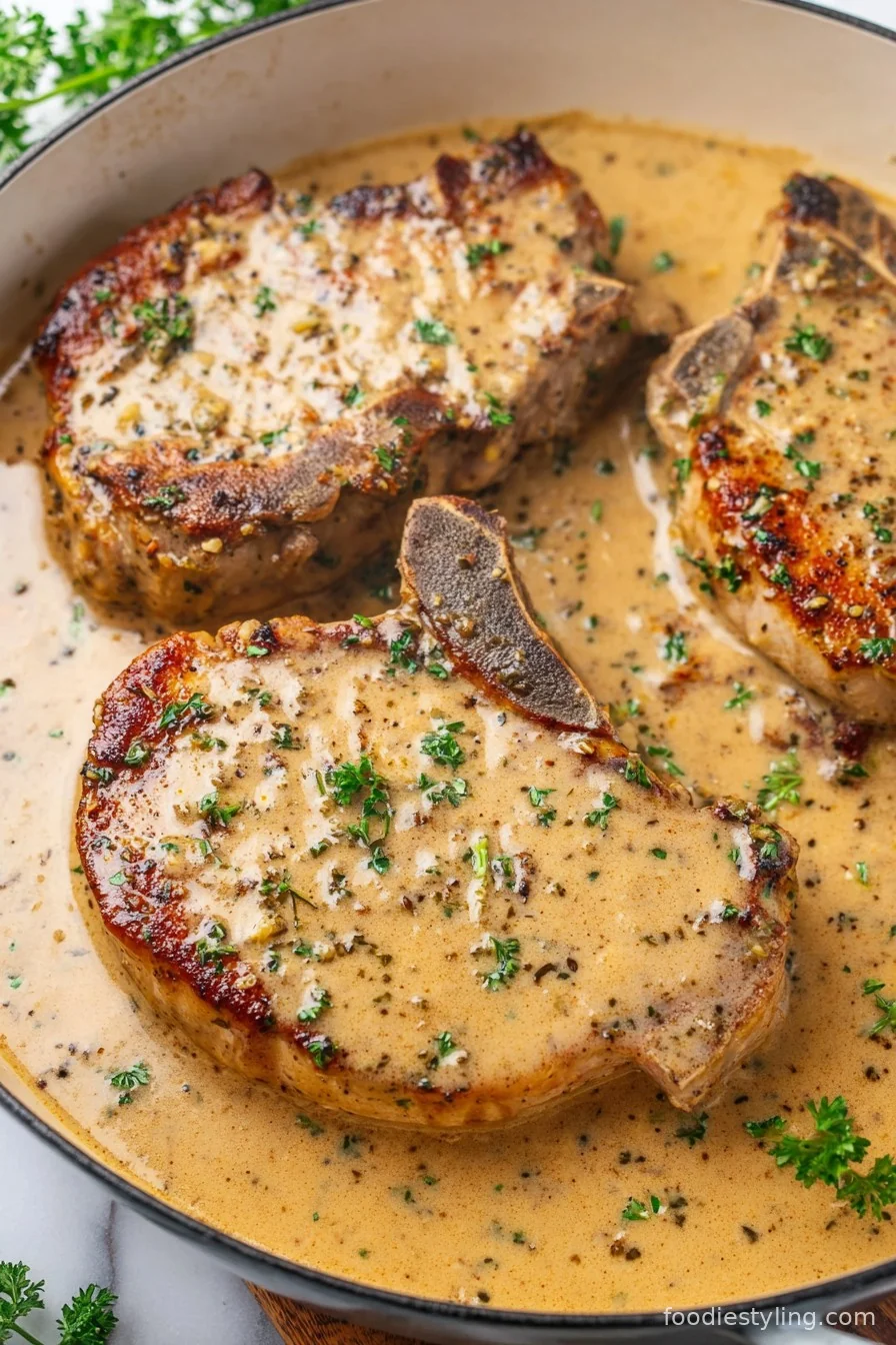 Garlic Parmesan Pork Chops cooking process