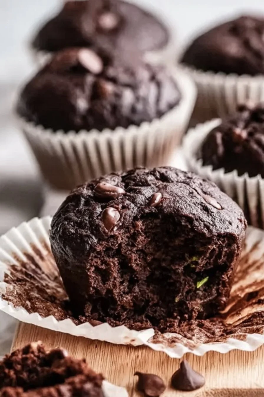 Healthy Double Chocolate Zucchini Muffins cooking process
