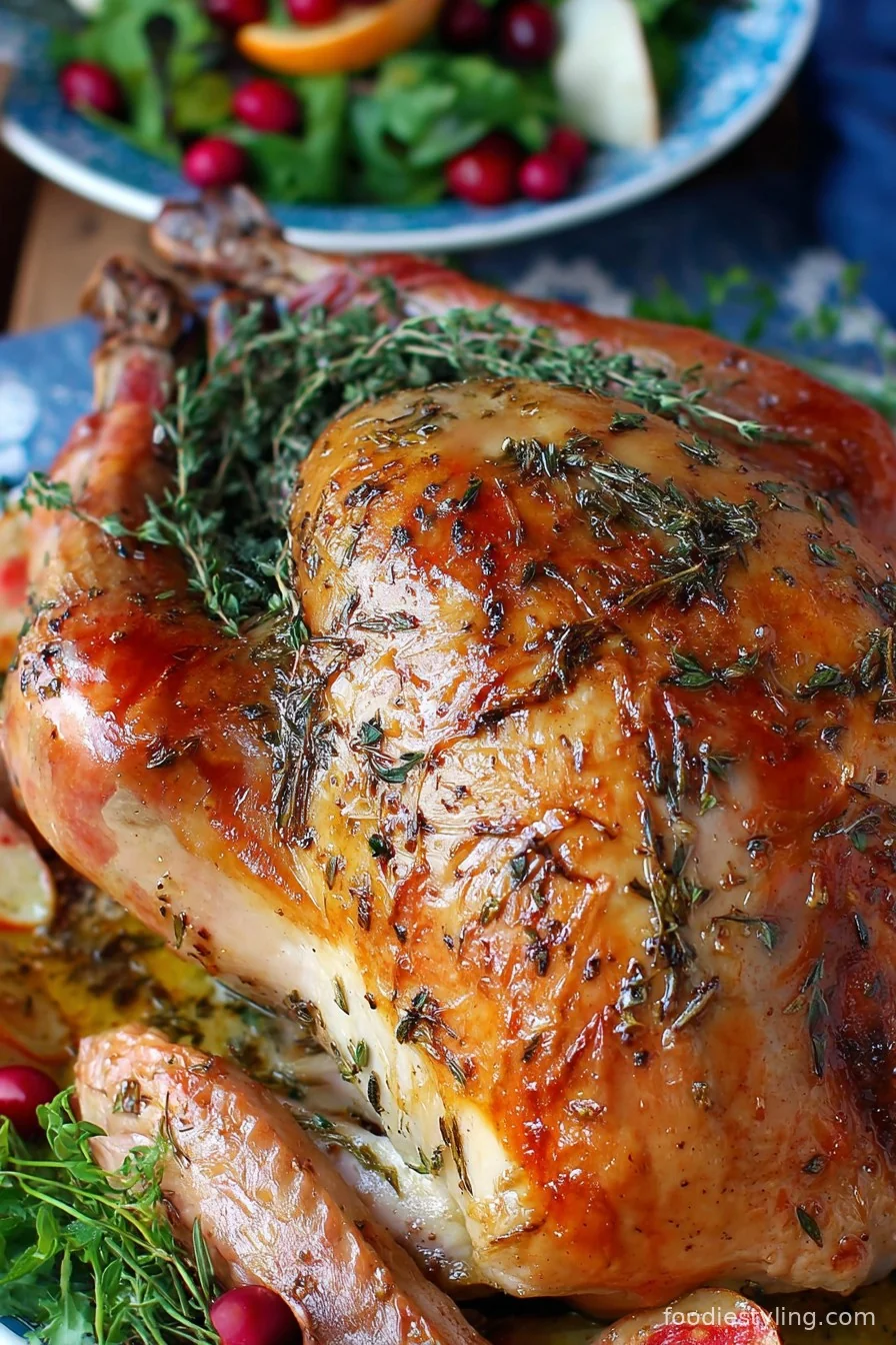Herb Butter Roasted Turkey cooking process
