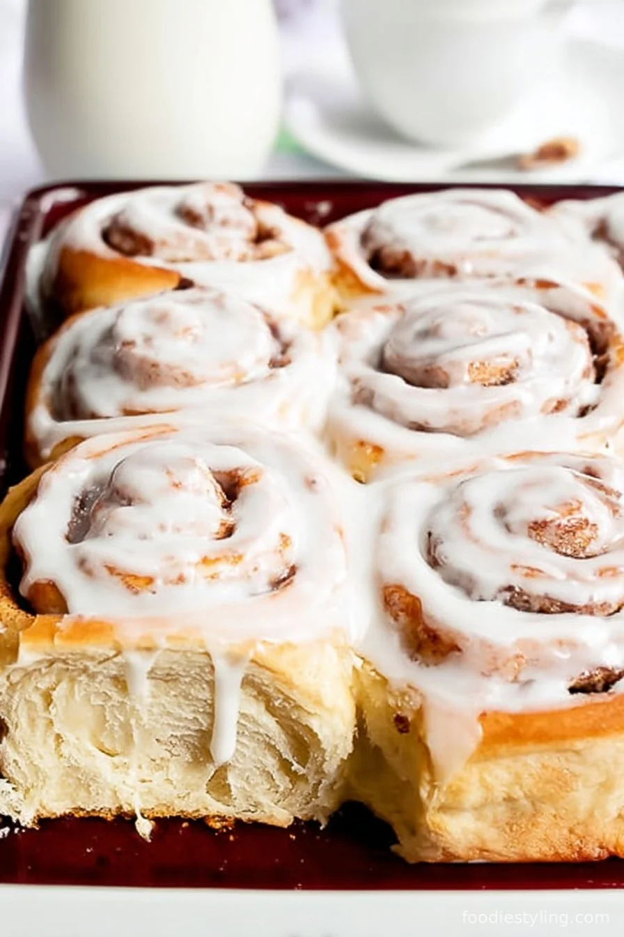 Homemade Cinnamon Rolls cooking process