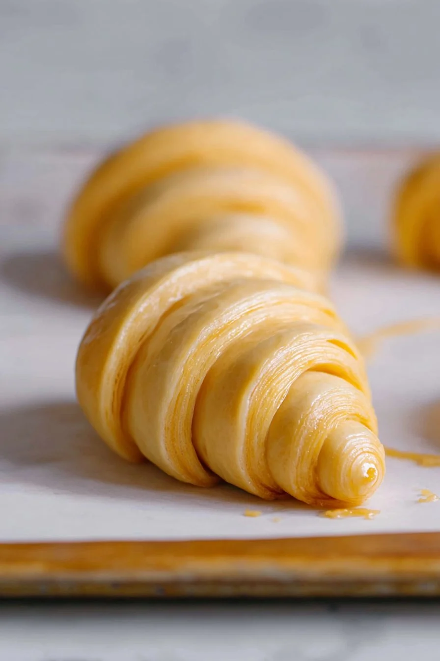 Homemade Croissants cooking process