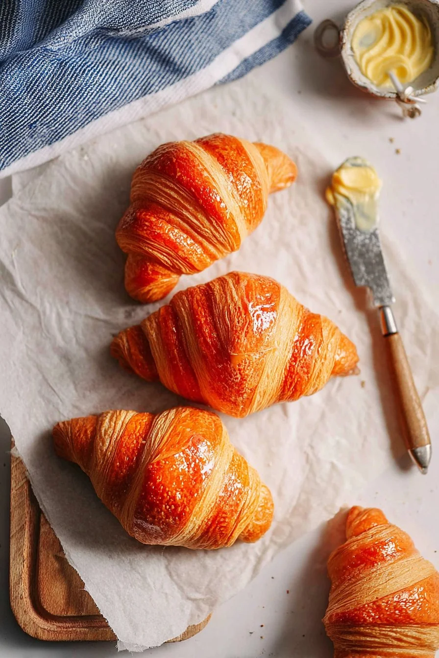 Homemade Croissants cooking process