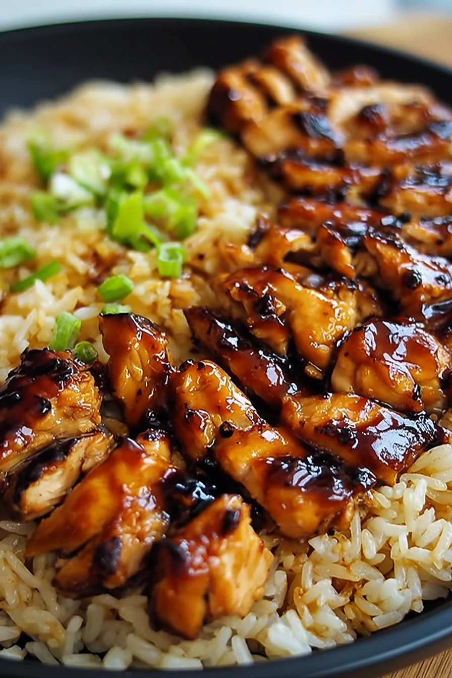 Honey BBQ Chicken Rice cooking process