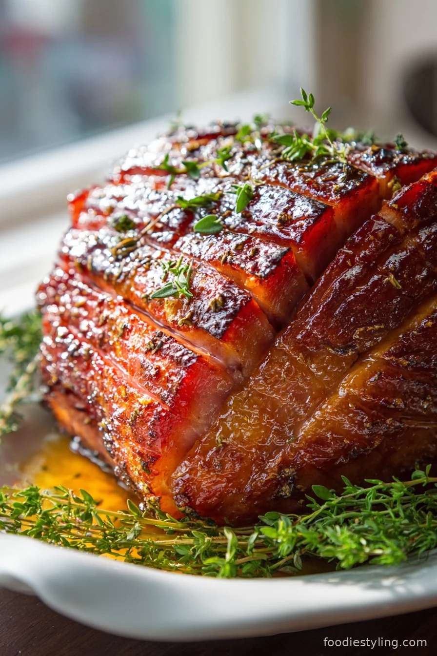 Honey Glazed Ham cooking process
